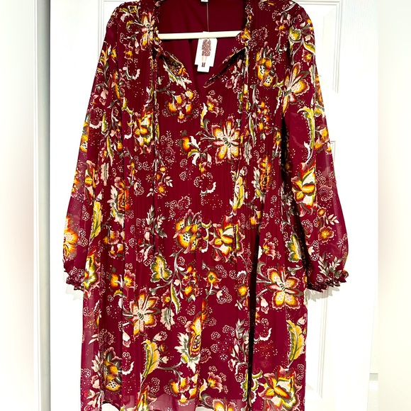 Time and True Pleated Babydoll Dress - Picture 1 of 3